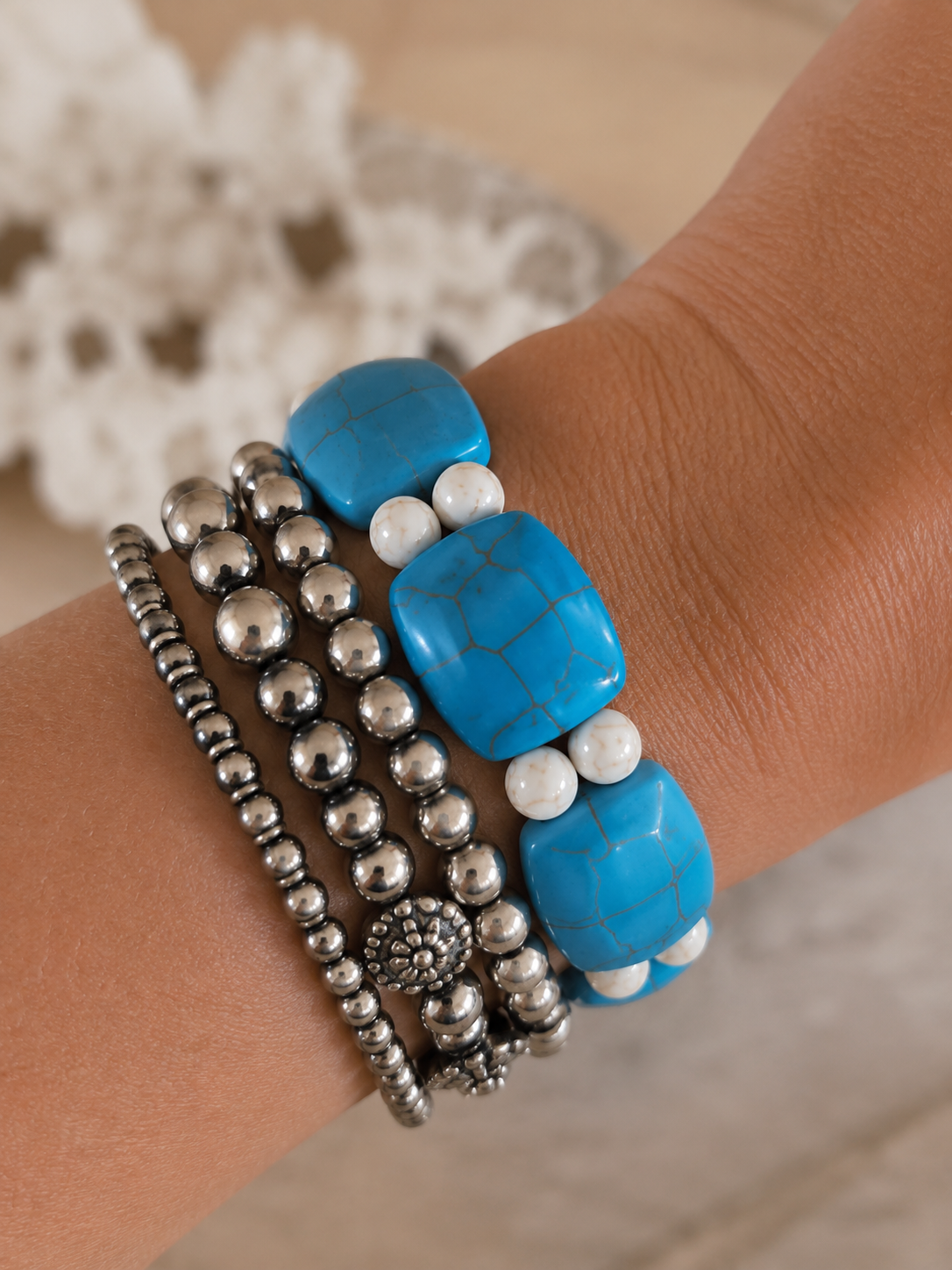 Turquoise Trails Stretch Bracelet