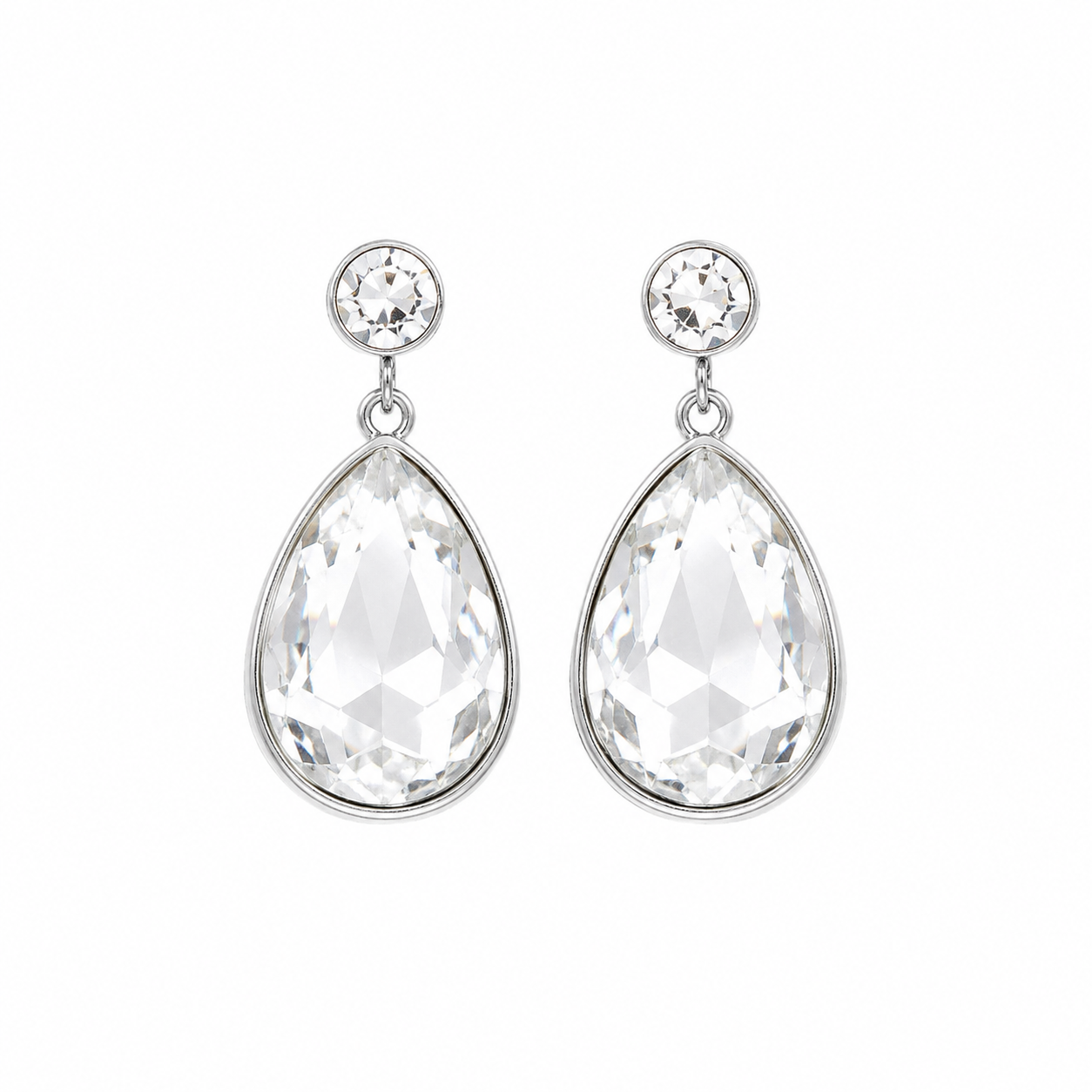 Crystal Clear Teardrop Earrings