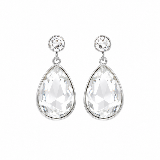 Crystal Clear Teardrop Earrings