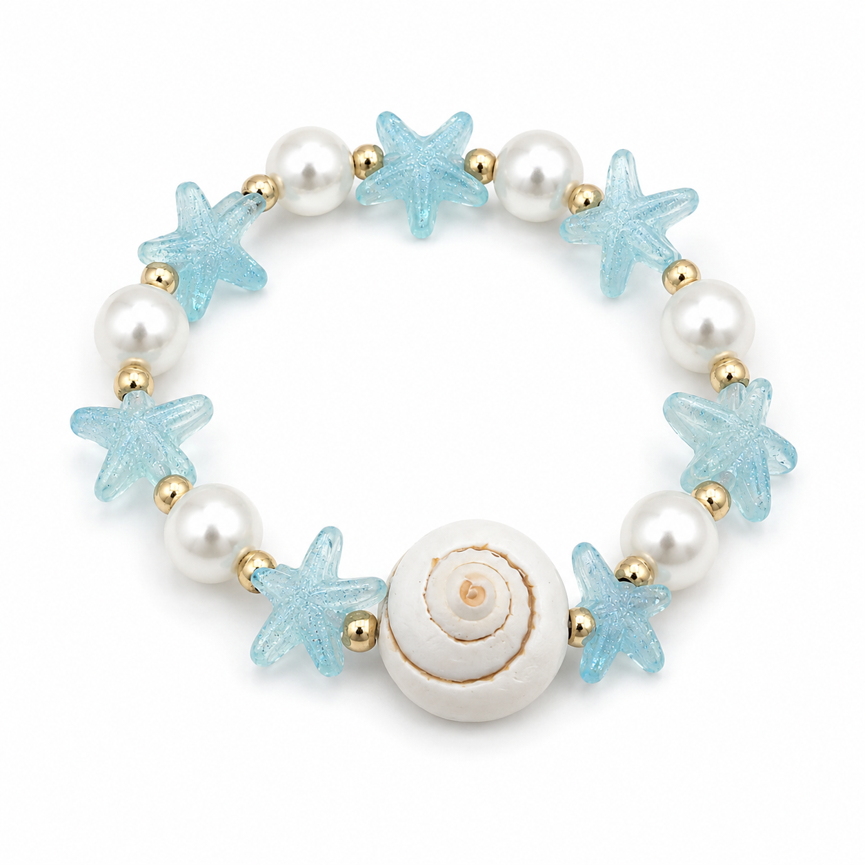 Tidal Treasure Bracelet Collection – Coastal Starfish, Pearl & Shell Stretch Bracelets | Beachy Boutique Jewelry