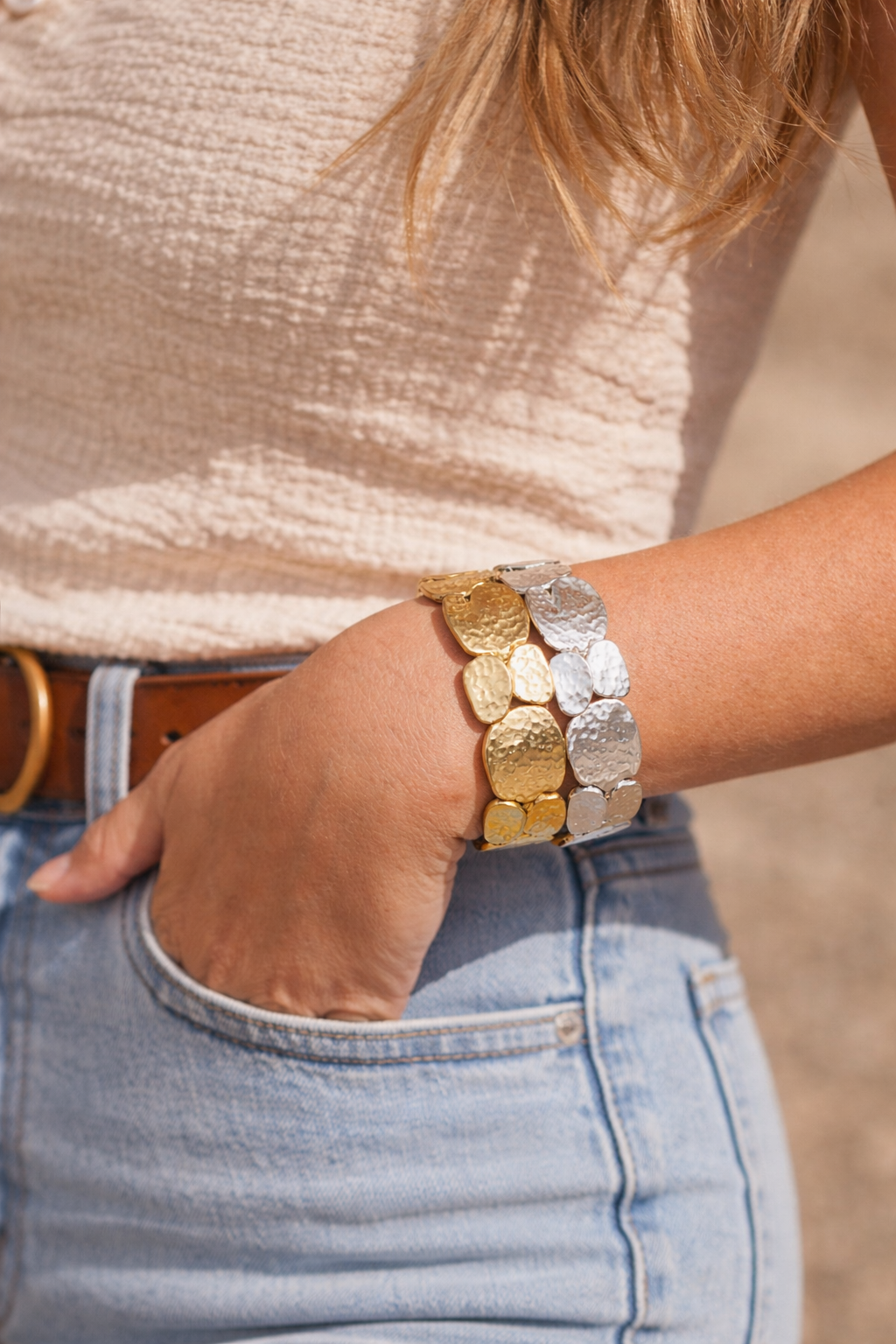 Prairie Disc Stretch Bracelets