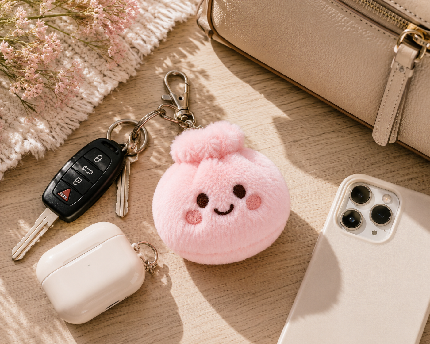 Happy Plush Dumpling Keychain