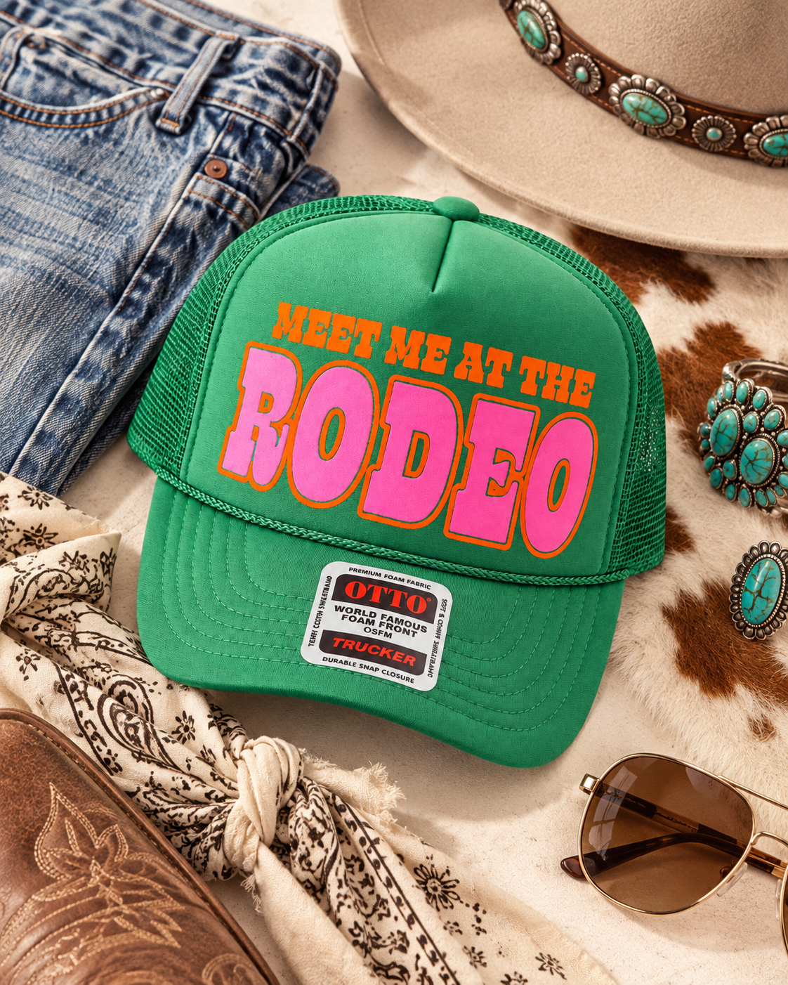 Meet Me at the Rodeo Western Trucker Hat