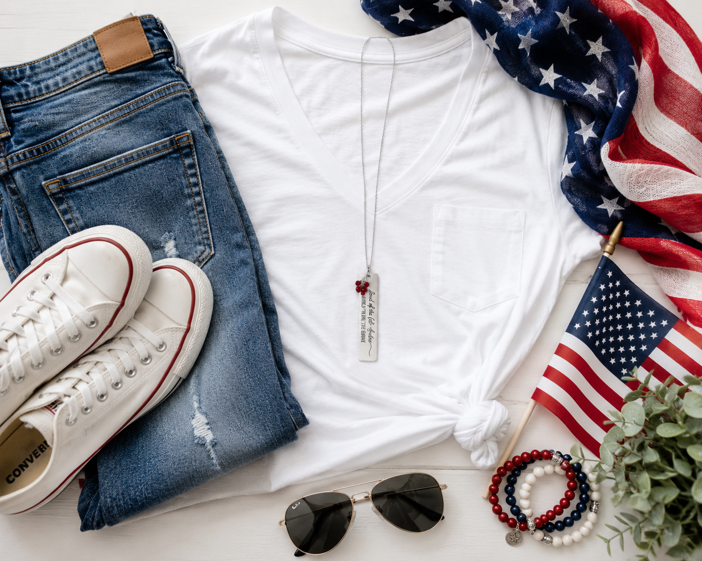 Land of the Free Bar Necklace