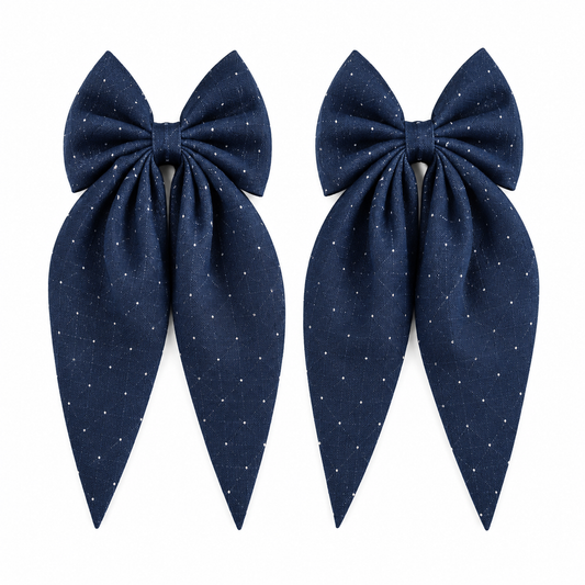 Denim Sky Boot Bows - Set of 2