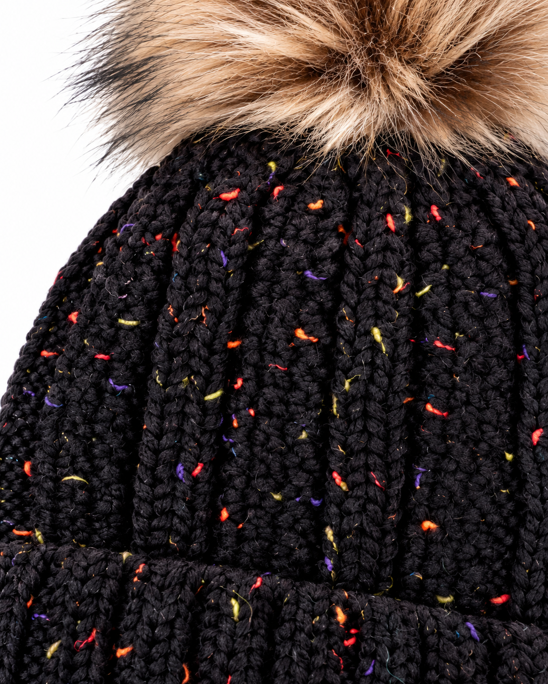 Aspen Confetti Fleece-Lined Pom Beanie