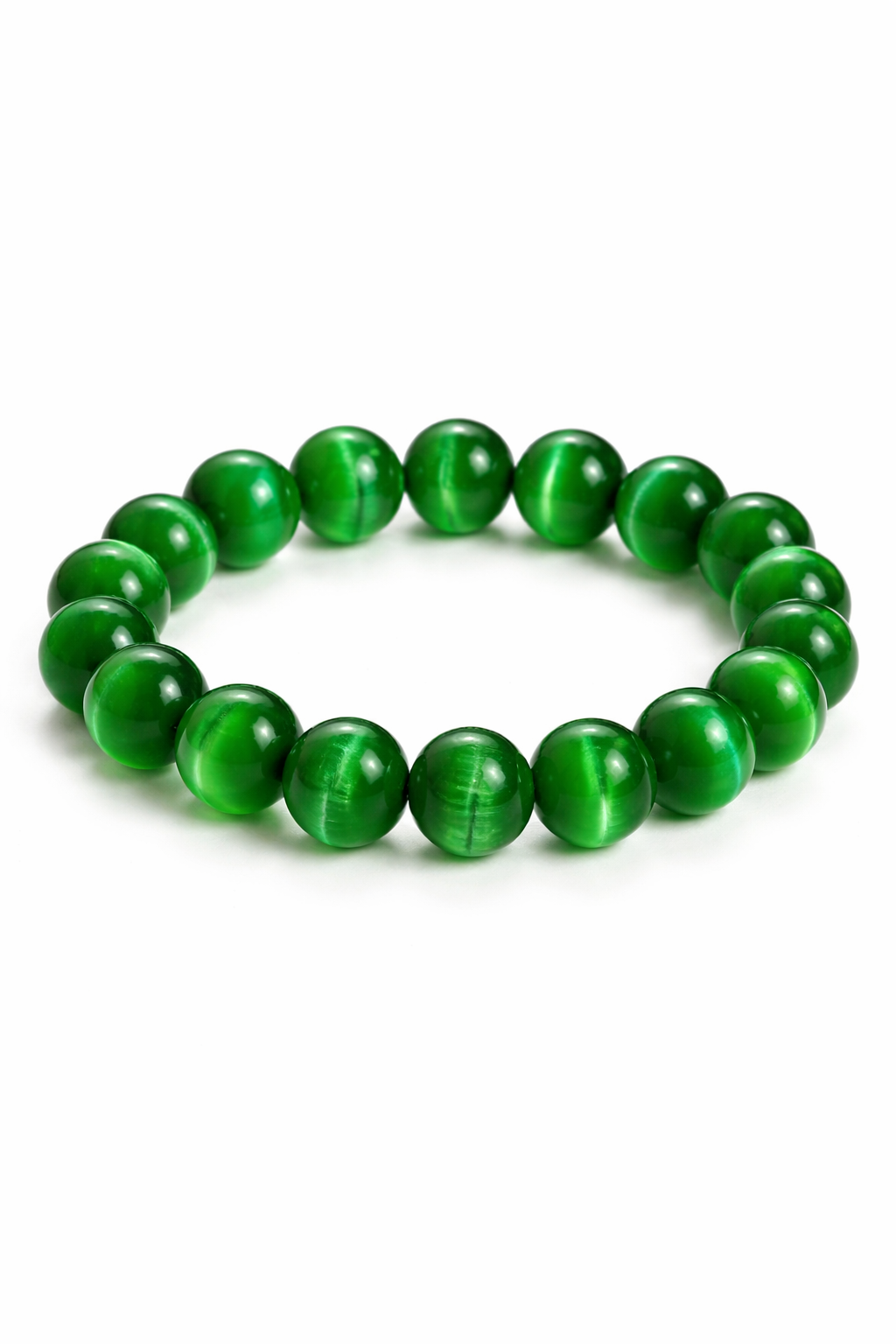 Emerald Glow 10mm Beaded Bracelet