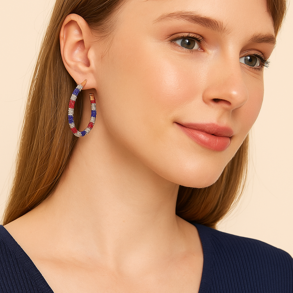 Star Spangled Hoop Earrings