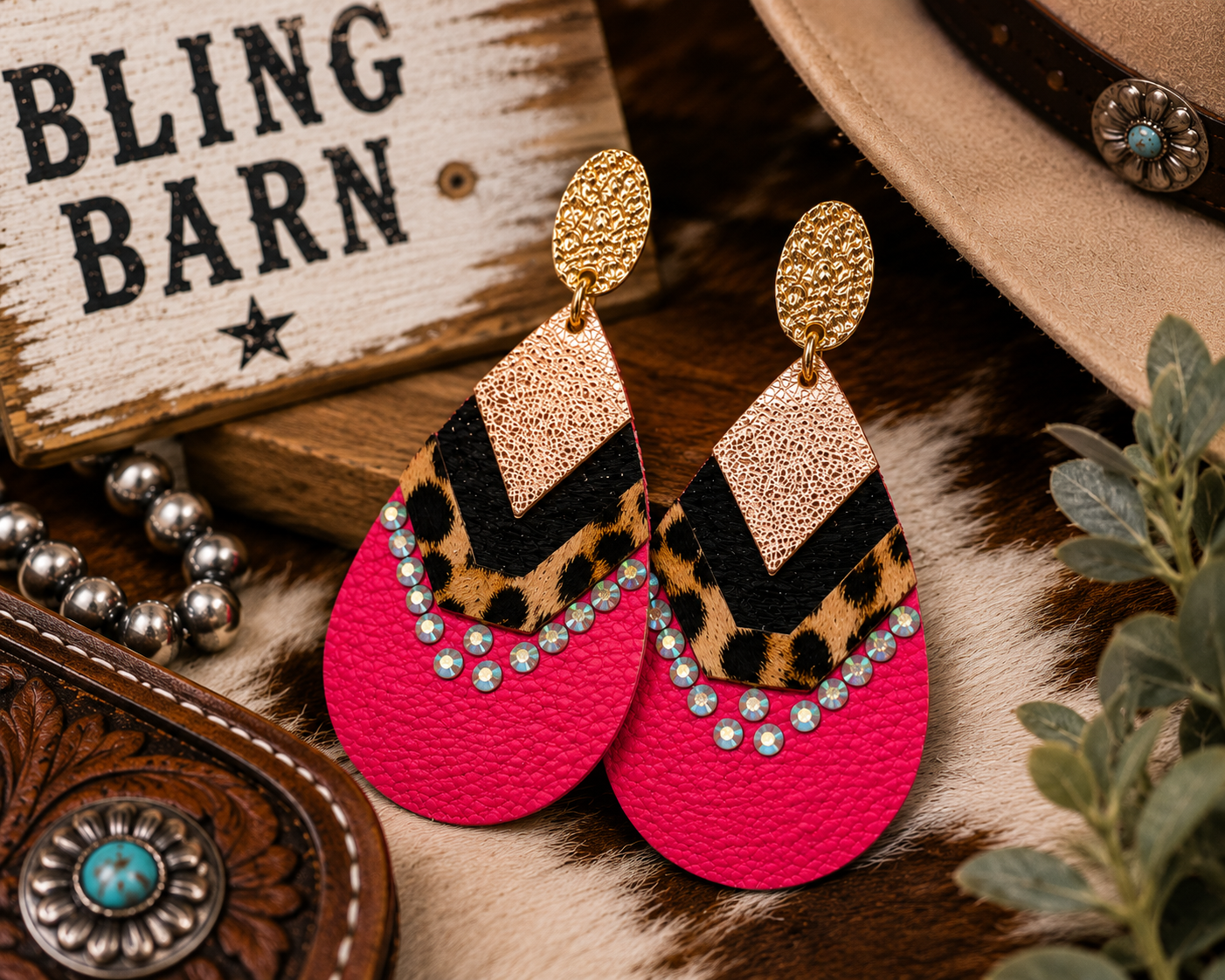 Pink Rodeo Nights Statement Earrings