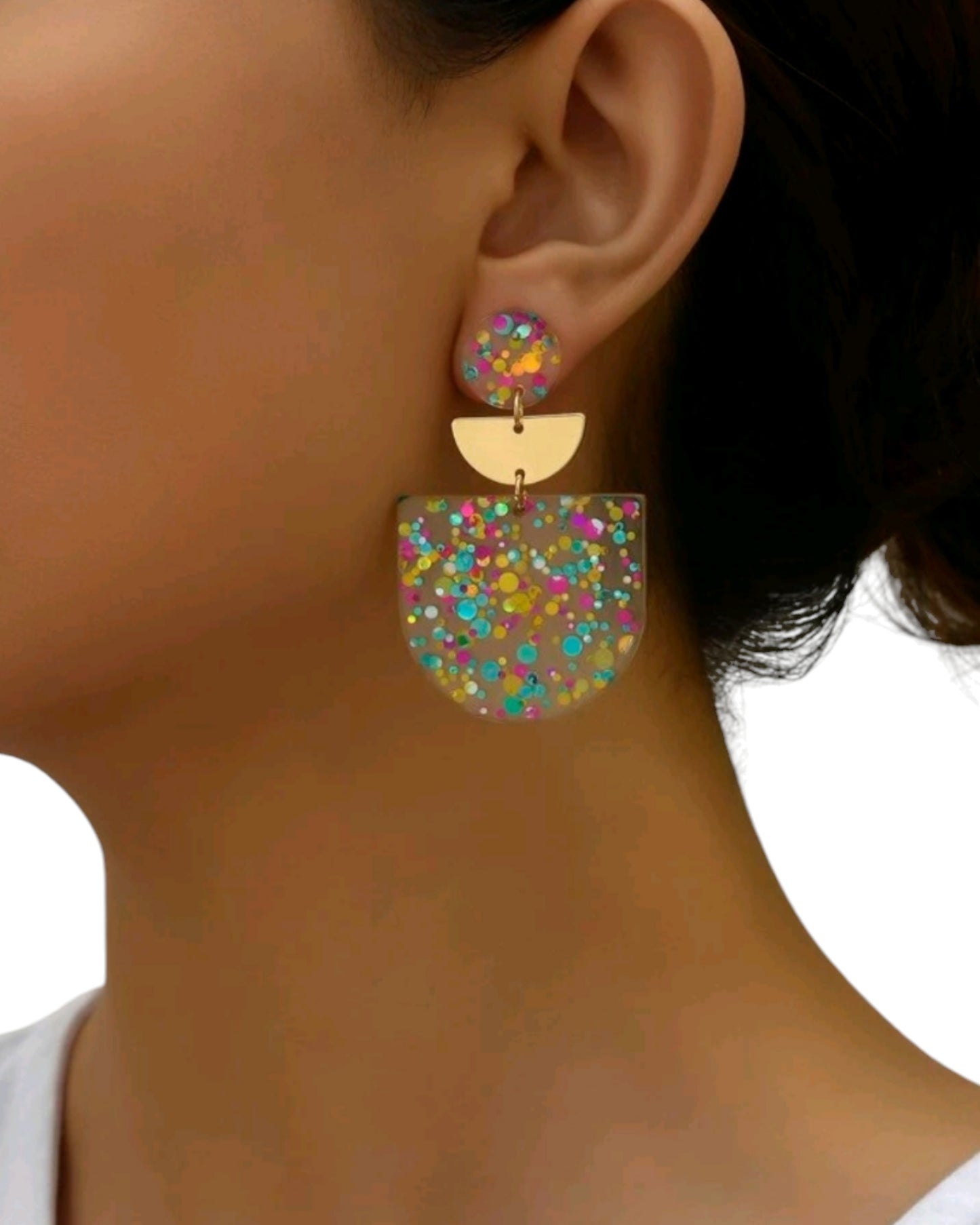 Glitter, Glitter, Bang-Bang Acrylic Eightweight Earrings