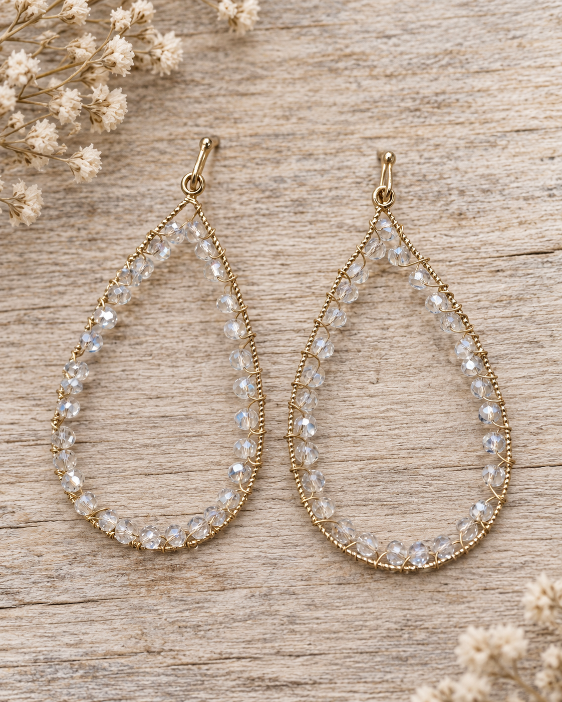 Golden Hour Crystal Teardrop Earrings