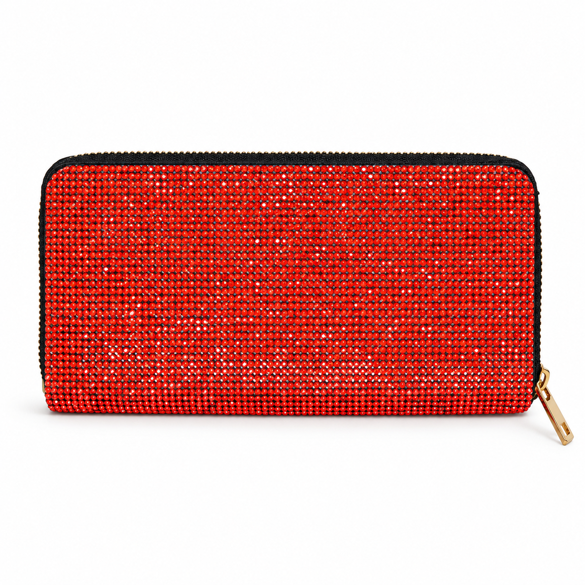 Midnight Spark Crystal Rhinestone Pave Zip Wallet