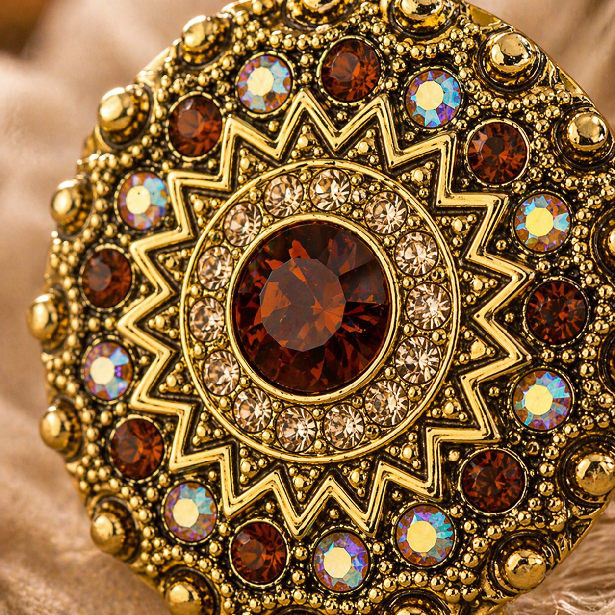 Golden Hour Medallion Statement Ring