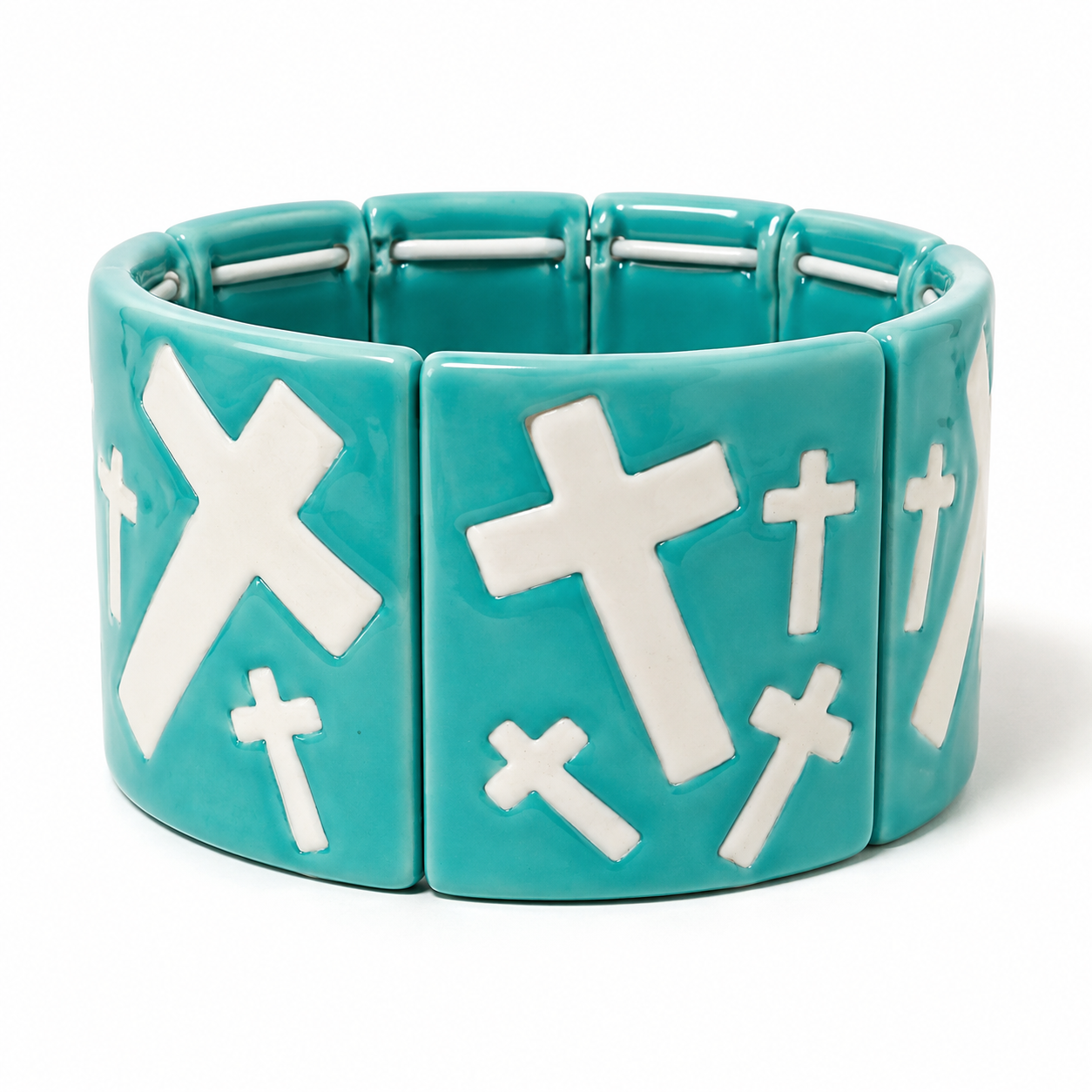 Faith Over Fear Stretch Cuff Bracelet