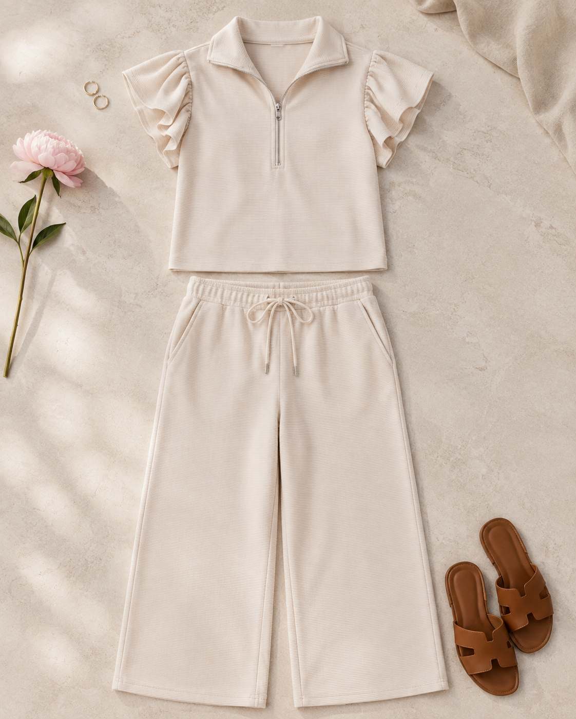 The Maren Textured Ruffle Set