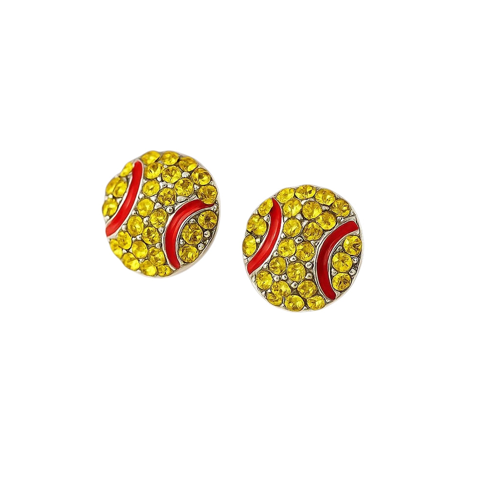 On Her Game Rhinestone Sports Stud Earrings