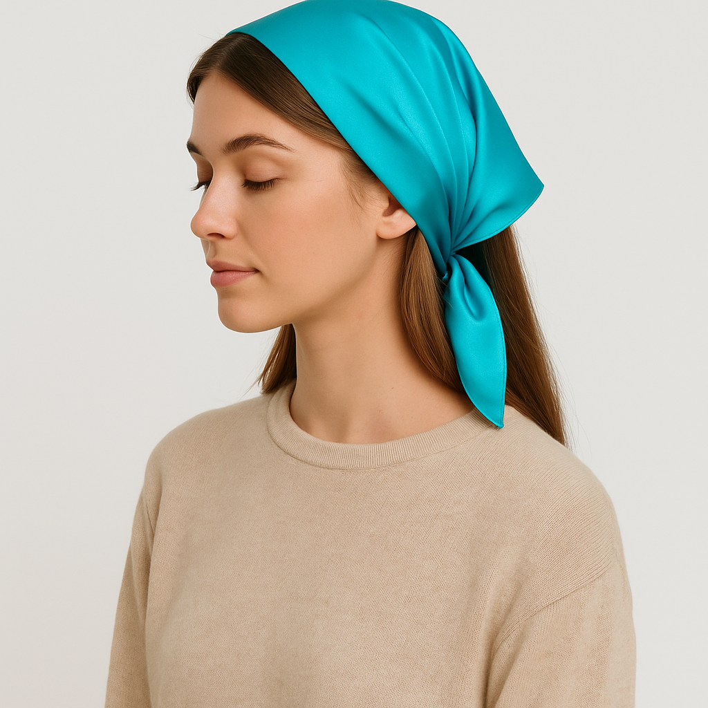 Ranch Riviera Scarf – Turquoise Satin Western Square