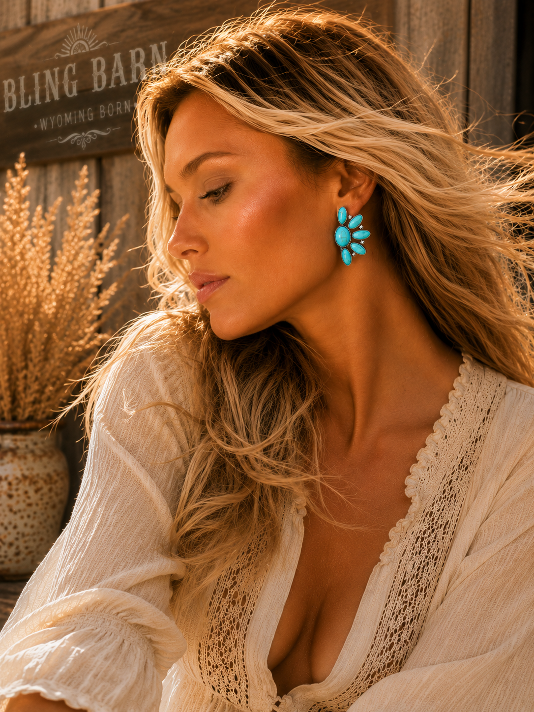 Arkansas Derby Inspired Turquoise Statement Earrings