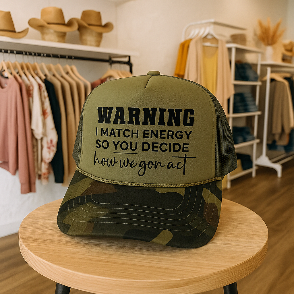 Warning: I Match Energy Trucker Hat