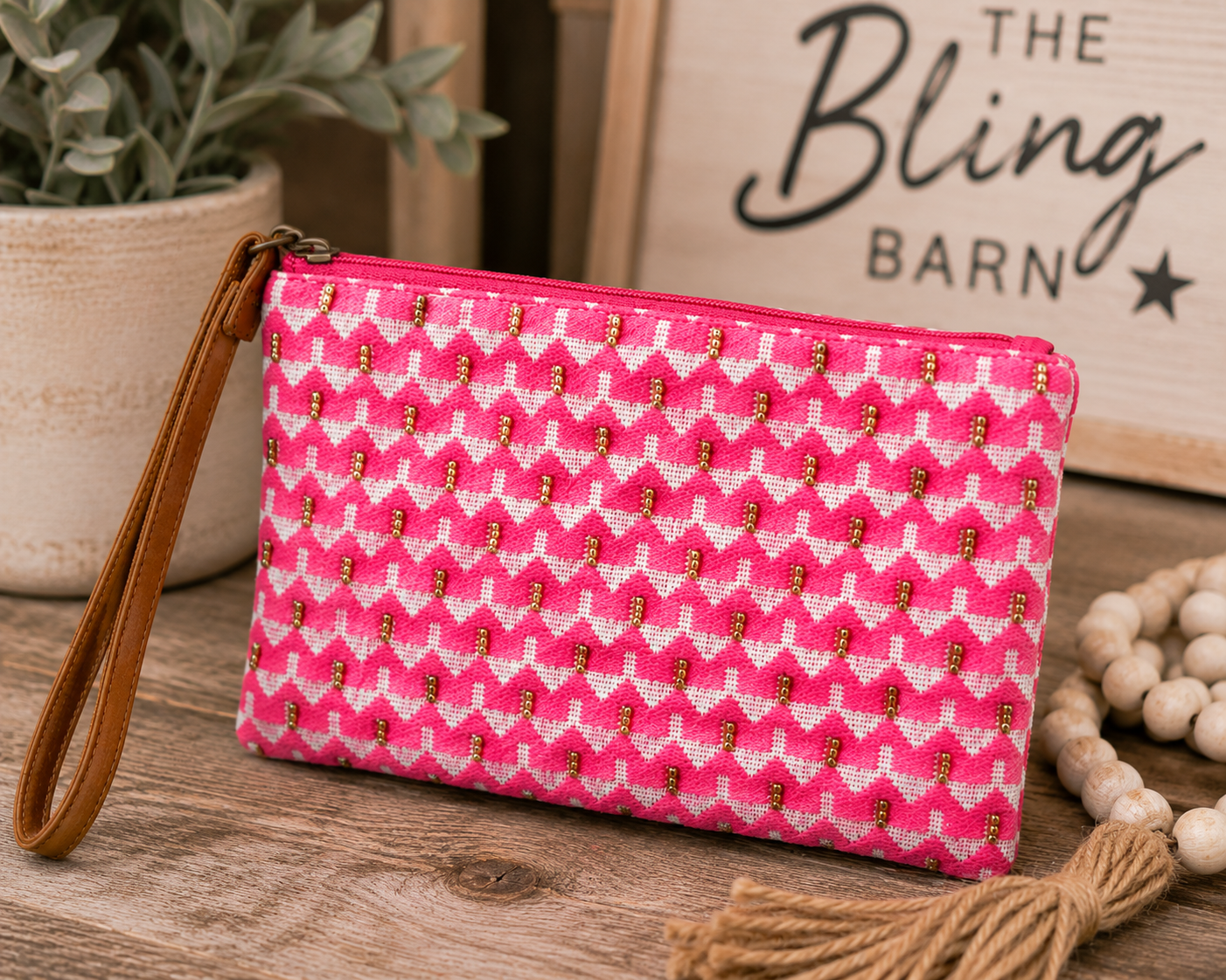 Pink Harbor Wristlet Pouch
