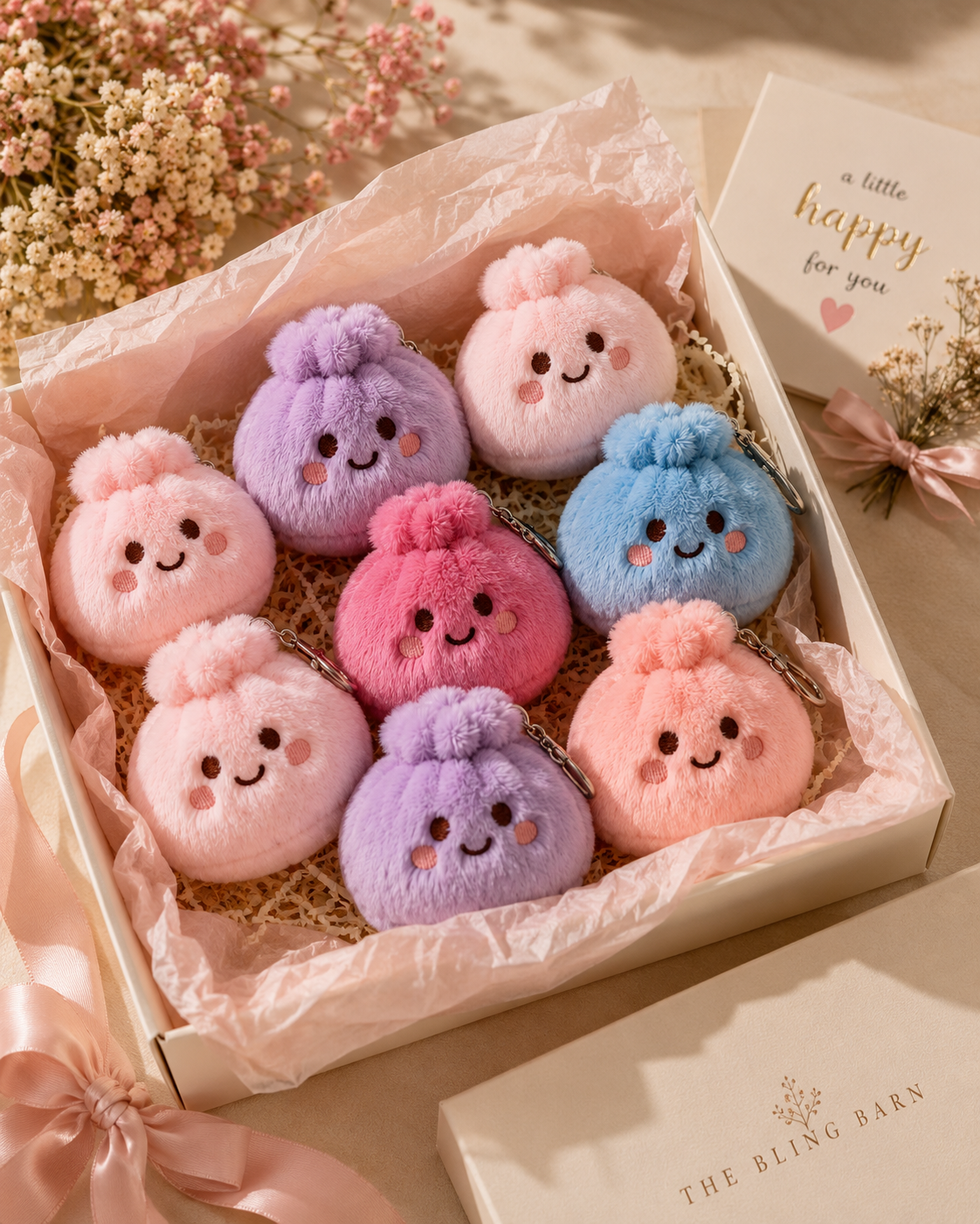 Happy Plush Dumpling Keychain