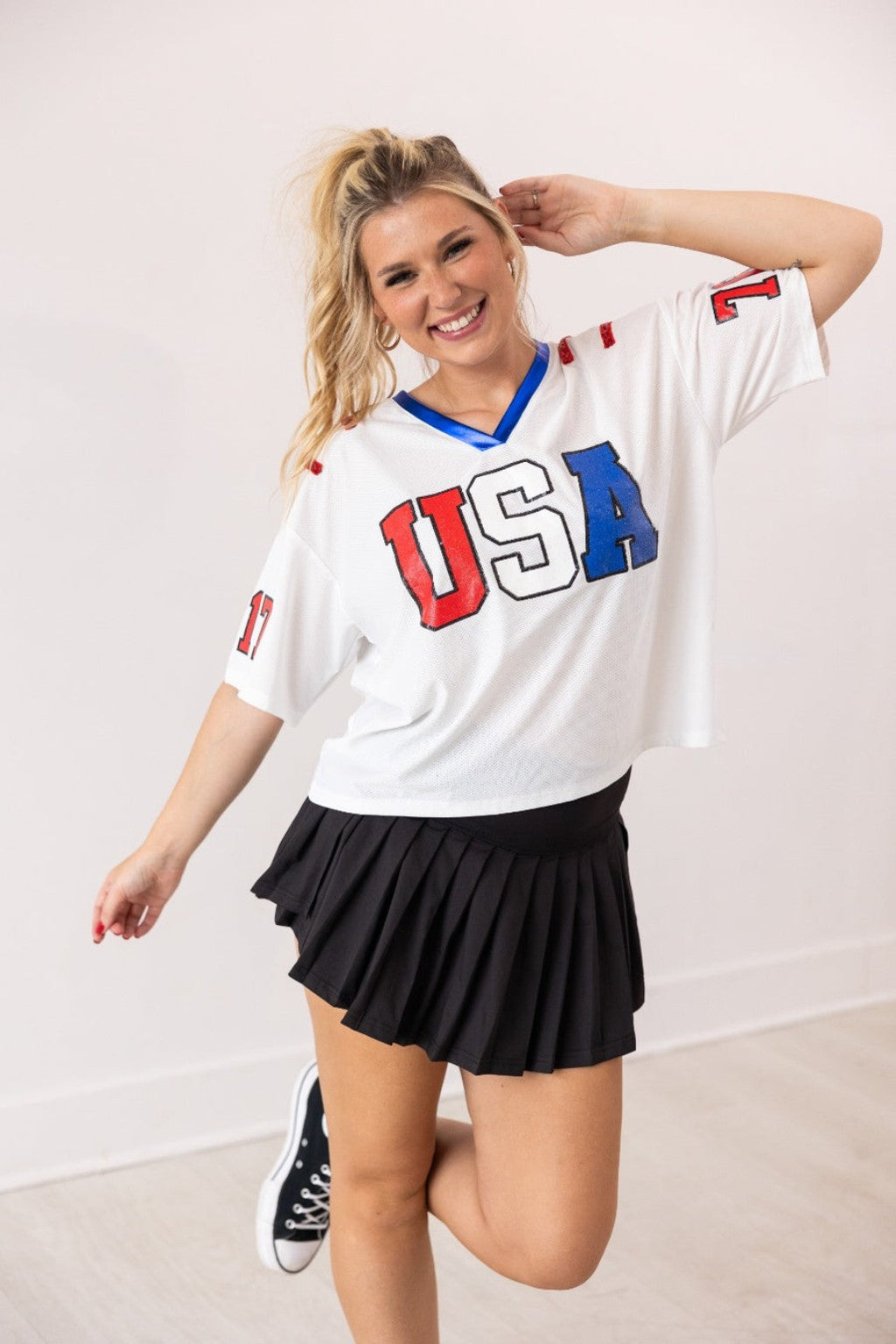 Stars & Stripes USA Vintage Crop Tee