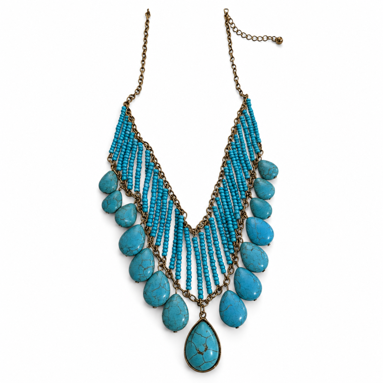 Desert Cascade Turquoise Statement Necklace