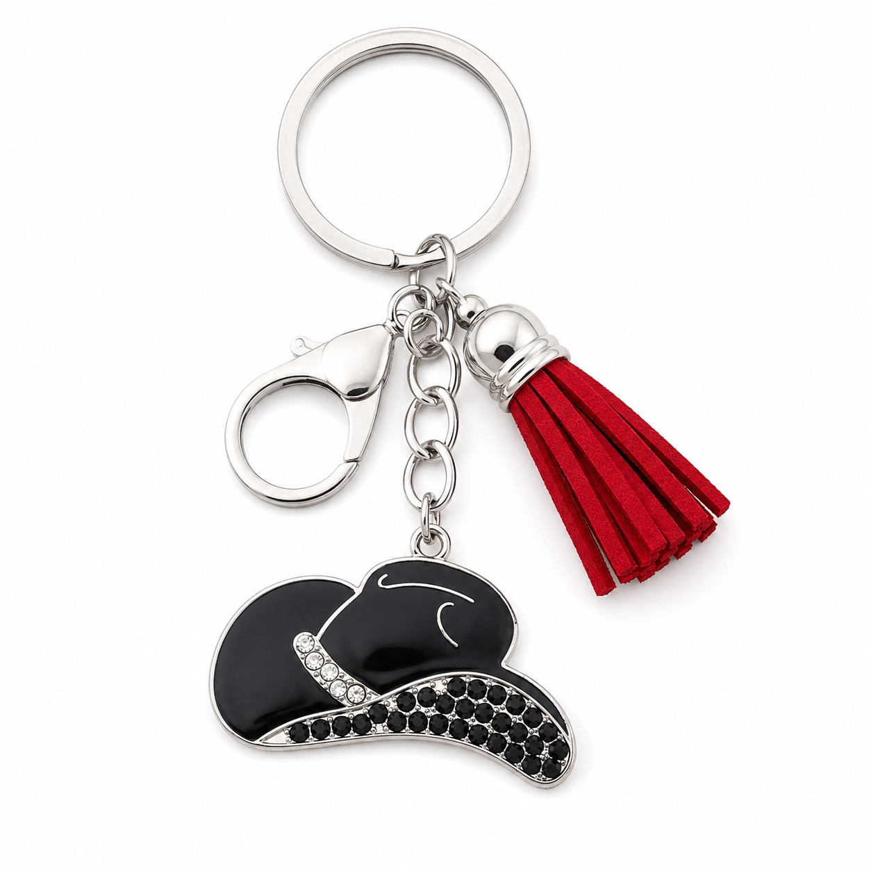 Midnight Mesa Cowgirl Hat Tassel Keychain