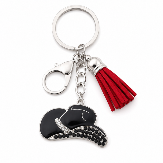 Midnight Mesa Cowgirl Hat Tassel Keychain