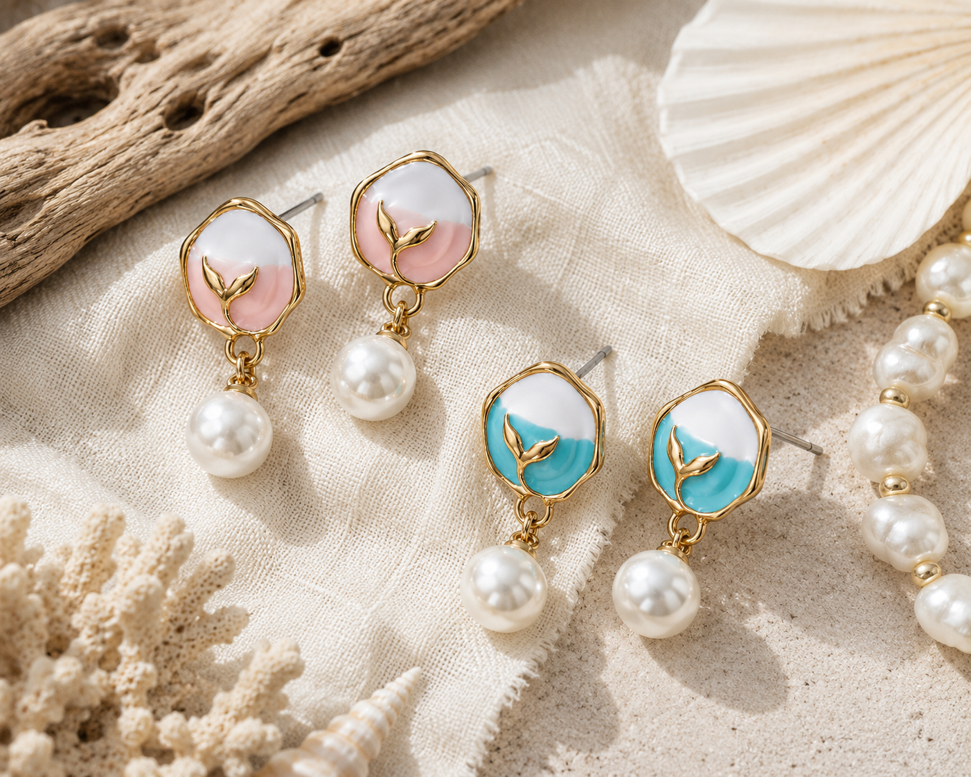 Mermaid's Kiss Pearl Studs