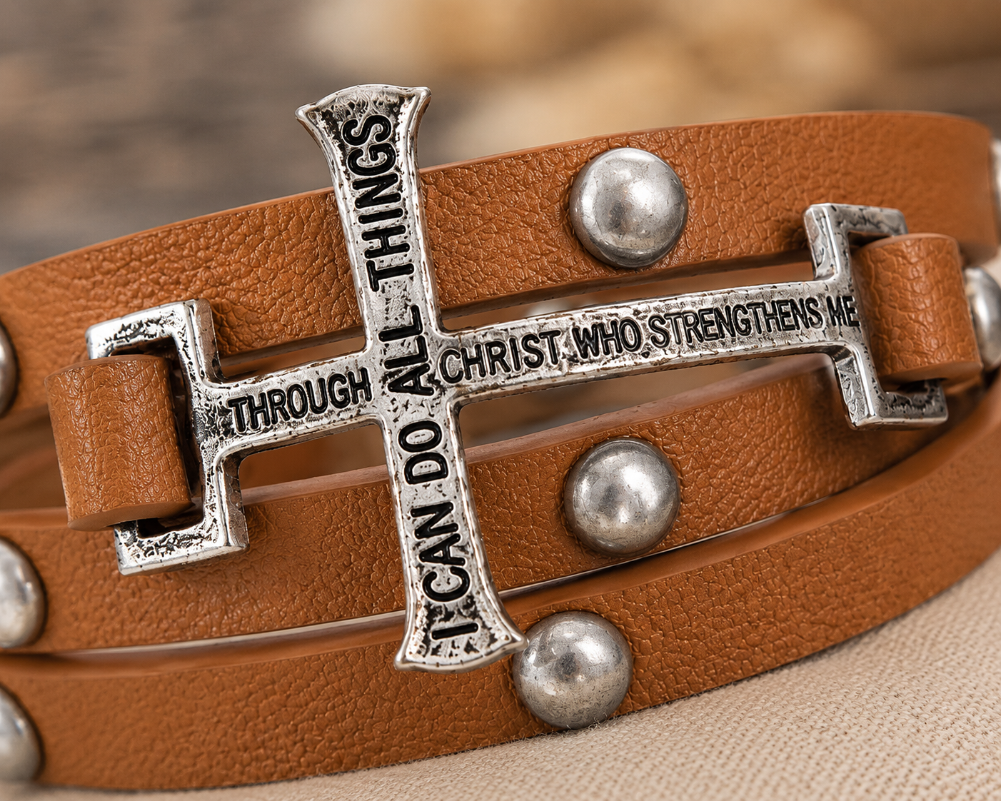 Strength Through Christ Wrap Bracelet