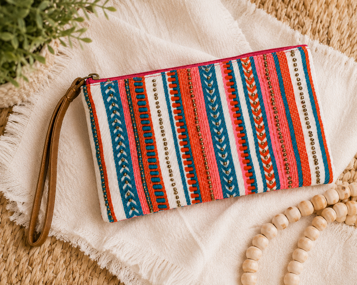Sunset Stripe Wristlet