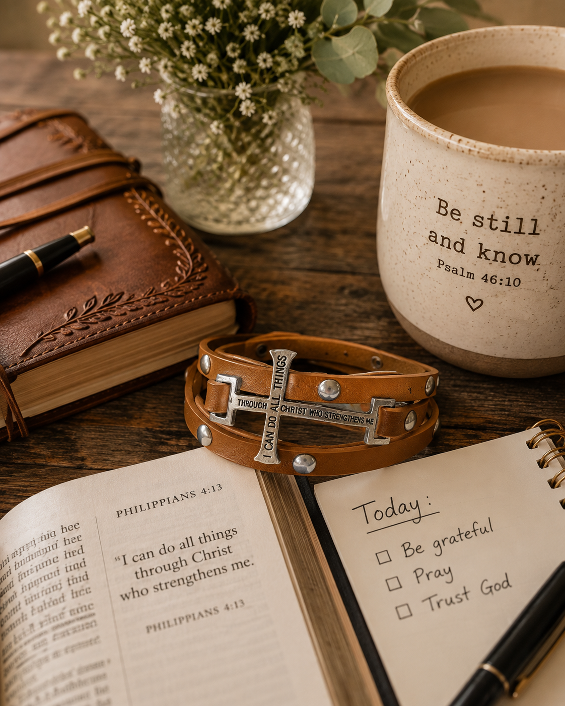 Strength Through Christ Wrap Bracelet