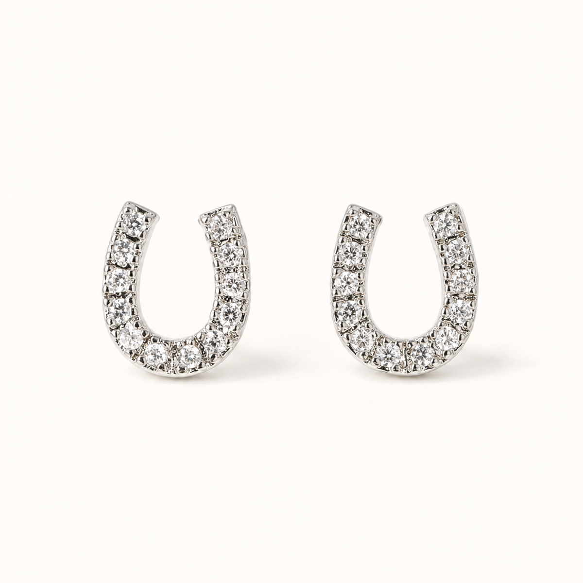 The Luckiest One of All Dainty Horseshoe Stud Earrings
