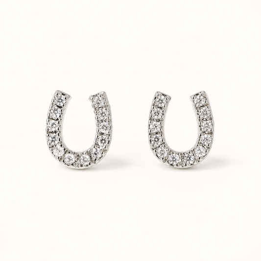 The Luckiest One of All Dainty Horseshoe Stud Earrings