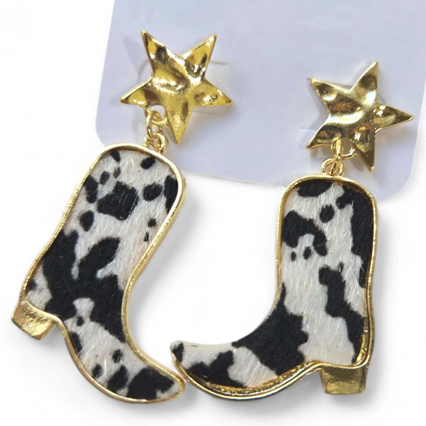 Until The Moos Come Home Western Boot Earrings