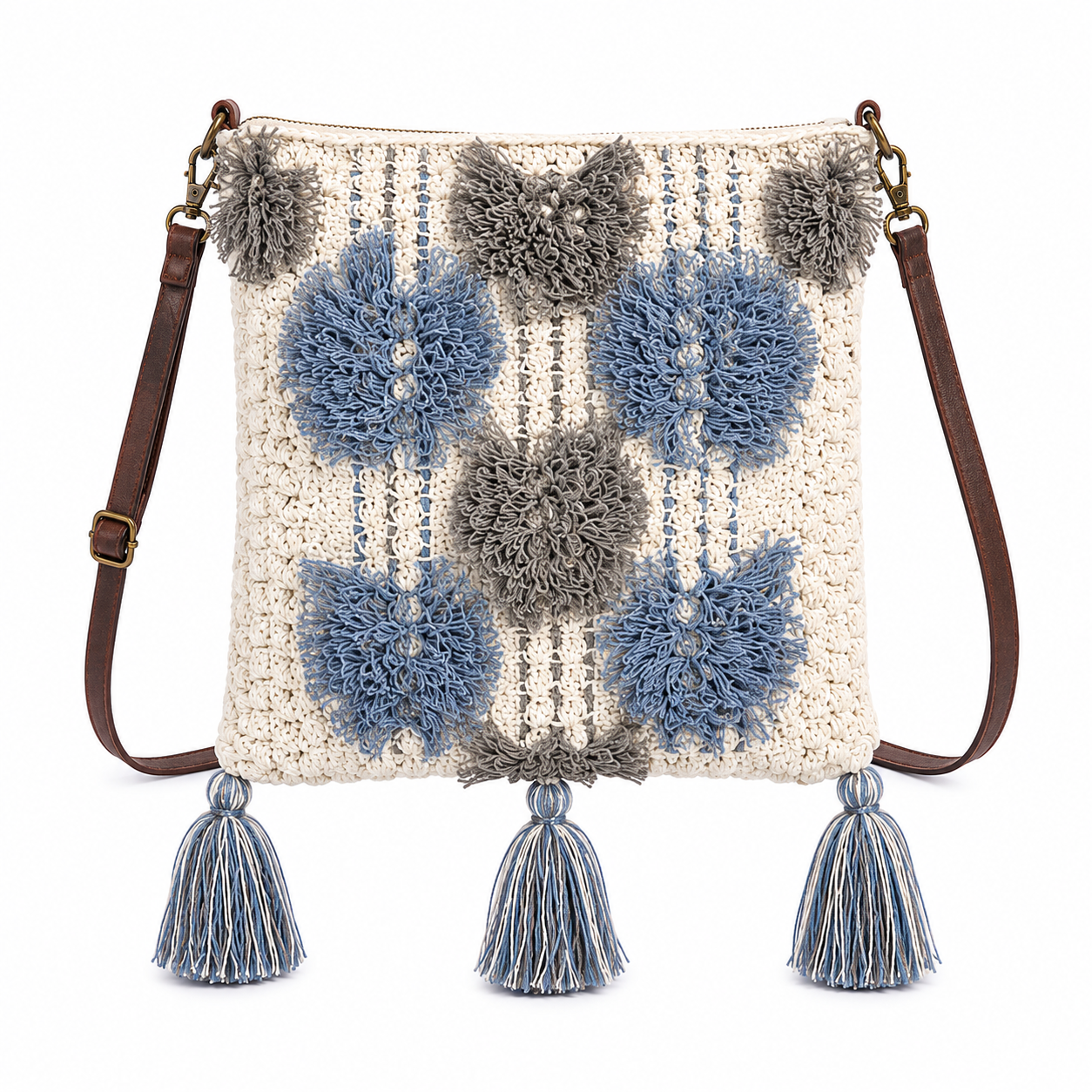 Harbor Bloom Crochet Crossbody Bag | Coastal Cottage Boho Shoulder Purse