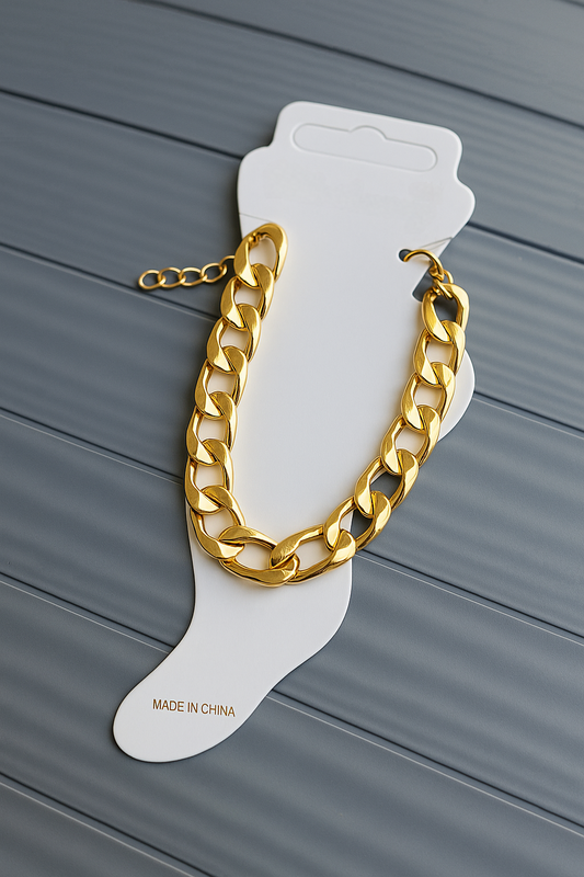 Bold Link Chain Anklet – Silver or Gold Shine