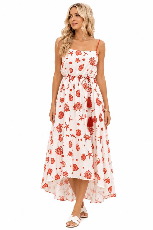 Coral Coast Midi Dress
