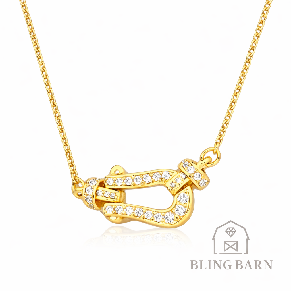 The Lucky Hold Pavé Horseshoe Necklace
