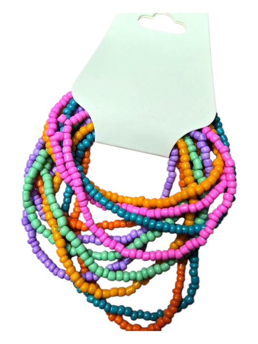 Sunset Sherbet Seed Bead Stretch Bracelet Stack