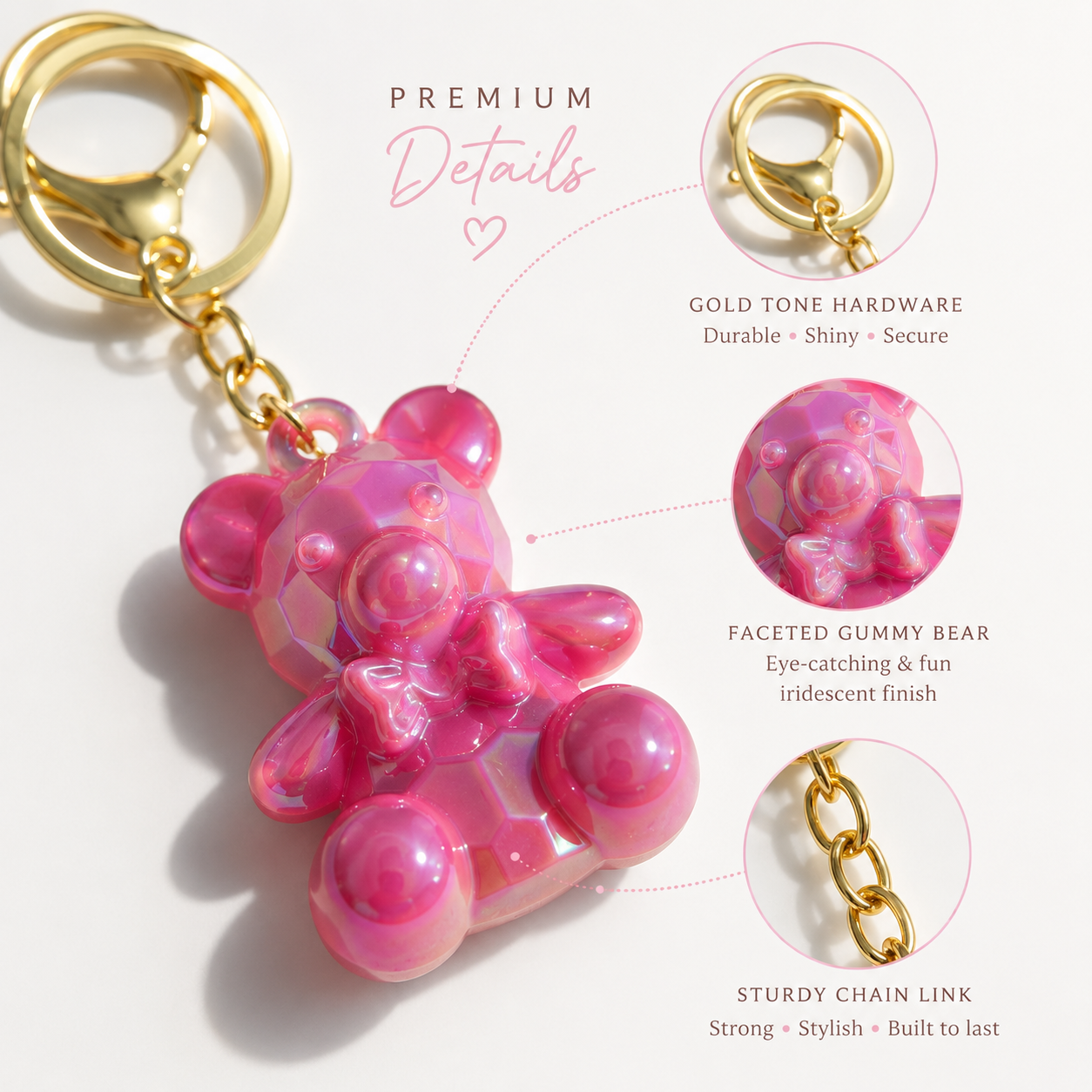 Candy Bear Charm Keychain