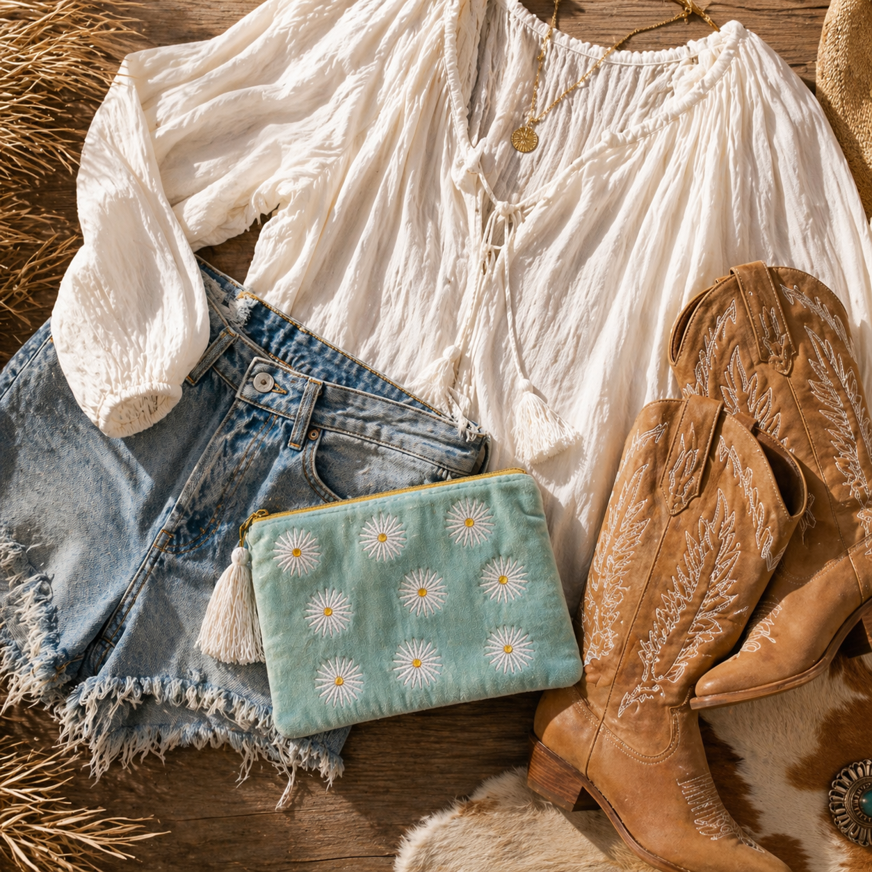 Velvet Daisy Coastal Pouch