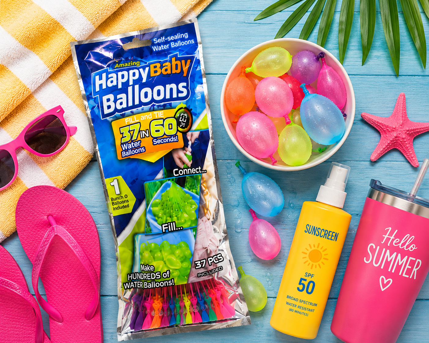 Splash Squad Quick-Fill Water Balloon Bundle | Self-Sealing Summer Water Balloons for Pool Parties, Backyard Fun & Family Games