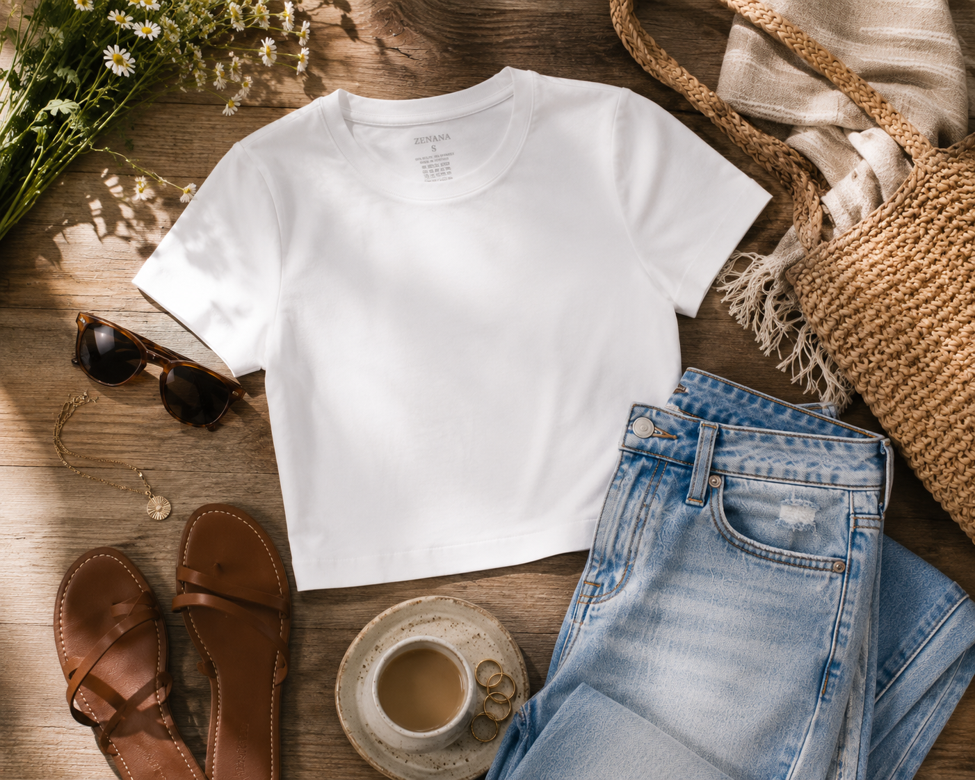The Everyday Crop Tee- White