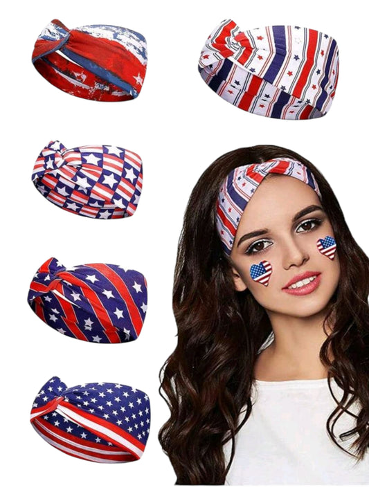 Americana USA Stars & Stripes Yoga Stretch Headbands