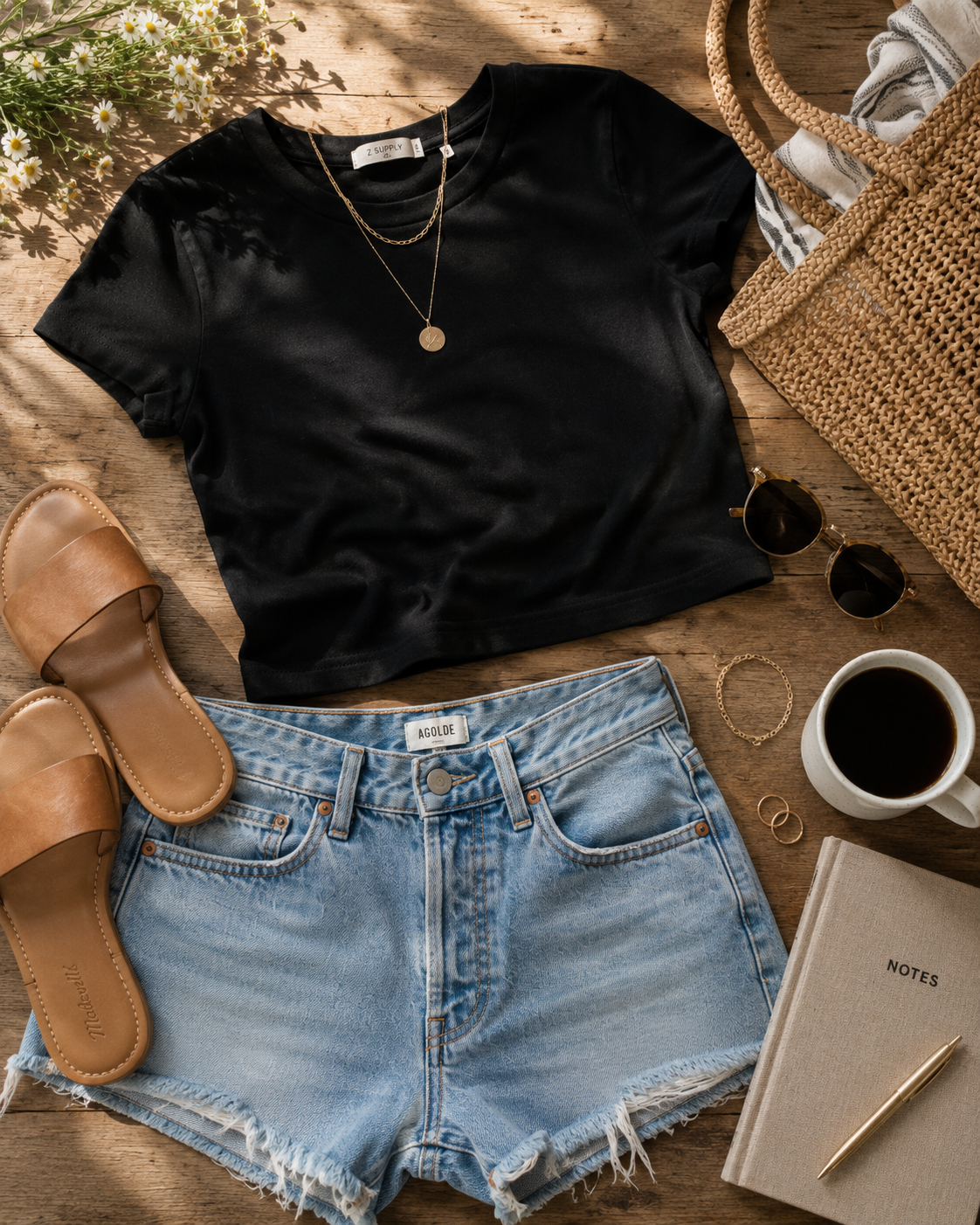 The Everyday Crop Tee- Black