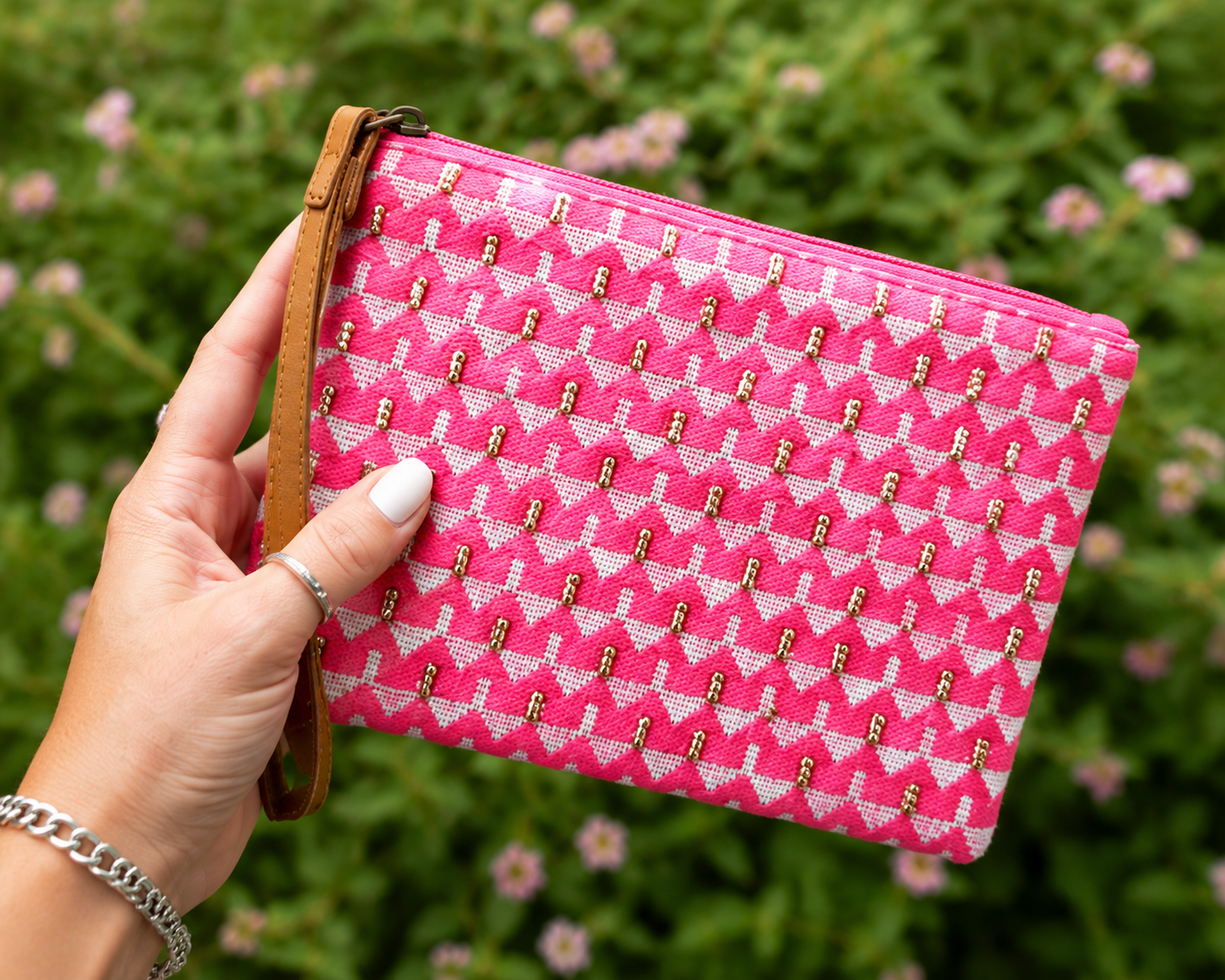Pink Harbor Wristlet Pouch