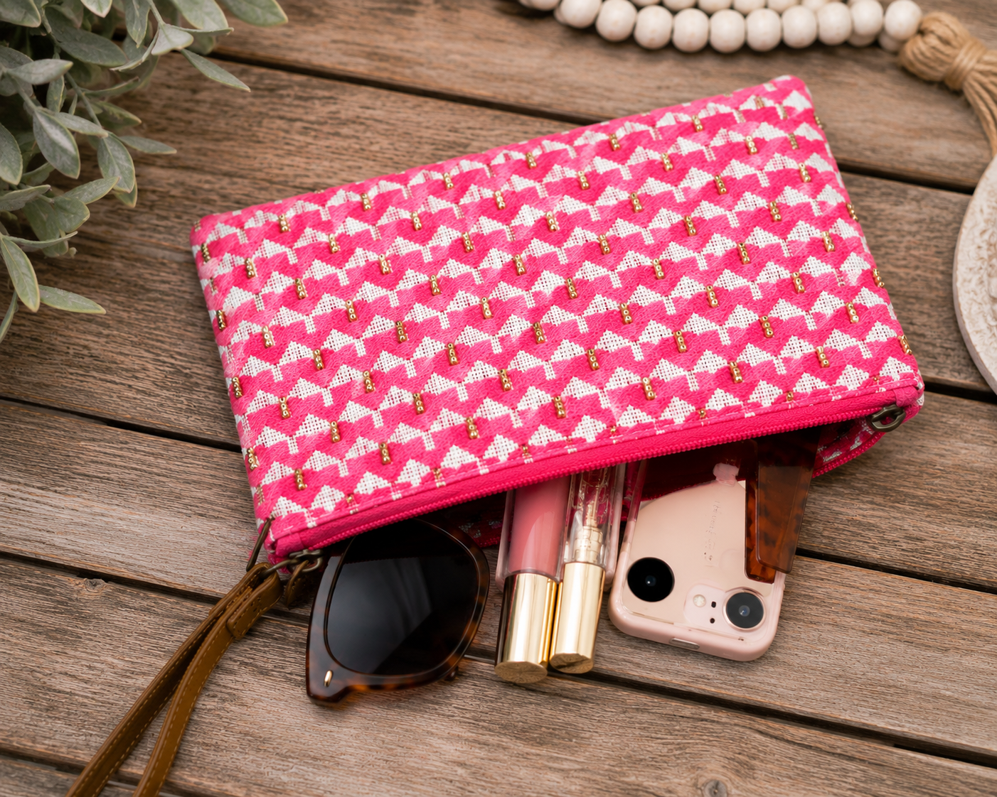 Pink Harbor Wristlet Pouch