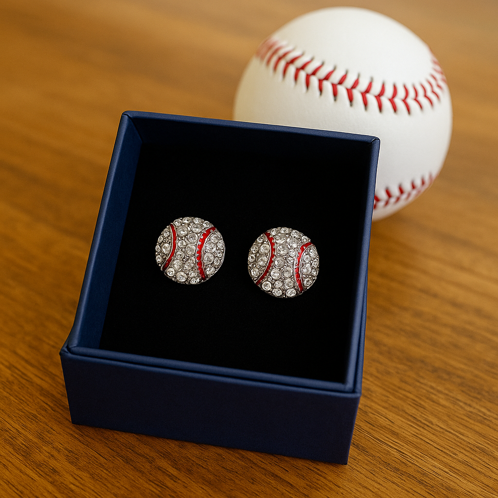 On Her Game Rhinestone Sports Stud Earrings